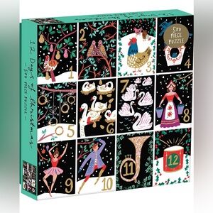Galison Twelve Days of Christmas 500 Piece Holiday Jigsaw